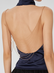 Wielowarstwowy Drapowany Naszyjnik na Plecy