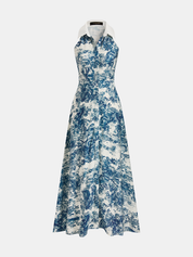 Sukienka maxi z guzikami w print w kwiaty