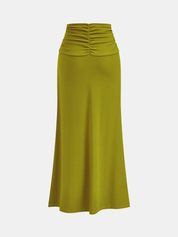 Zestaw Draped Crop Top & Ruched Maxi Skirt