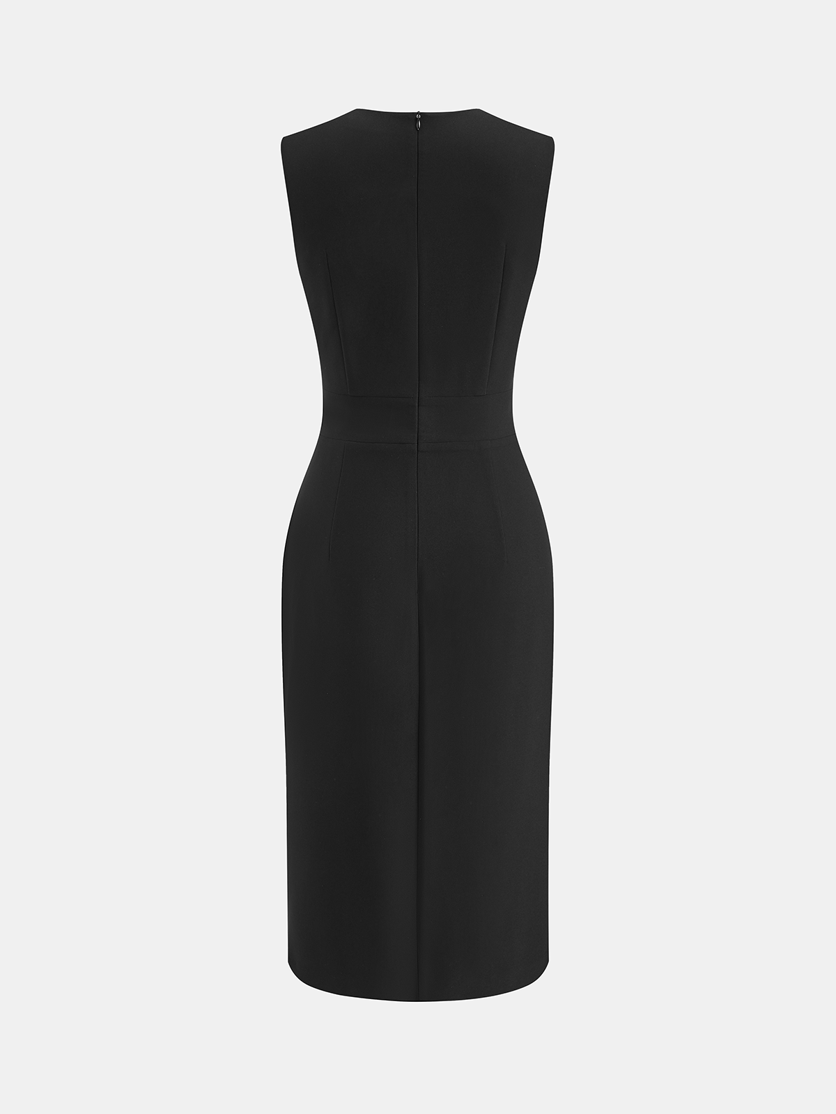 Sukienka Midi Bodycon bez rękawów z metalowymi detalami
