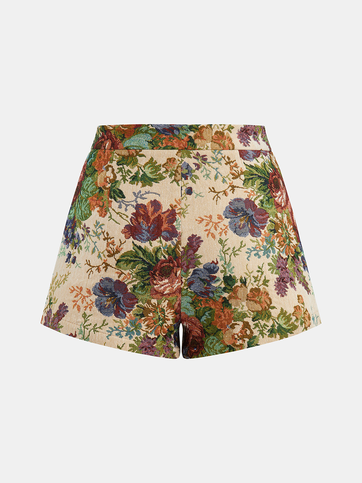 Kwiatowe Szorty Jacquard w Talii Średniej