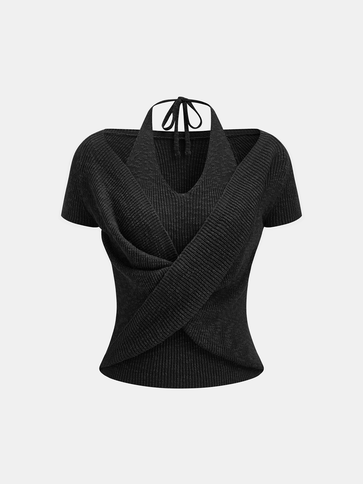 Top z krótkim rękawem Halter Wrap