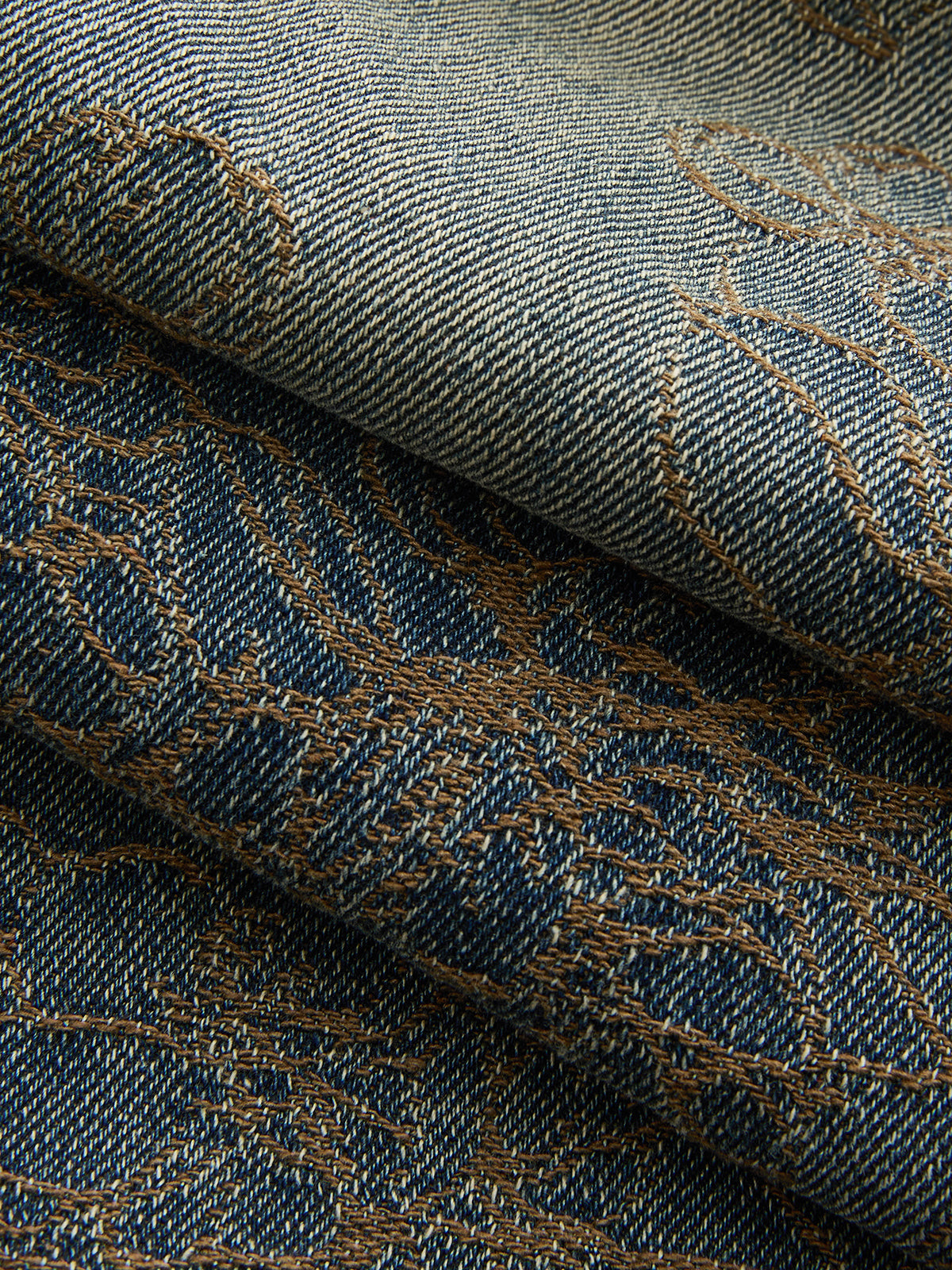 Spodnie dżinsowe Jacquard z szerokimi nogawkami