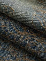 Spodnie dżinsowe Jacquard z szerokimi nogawkami