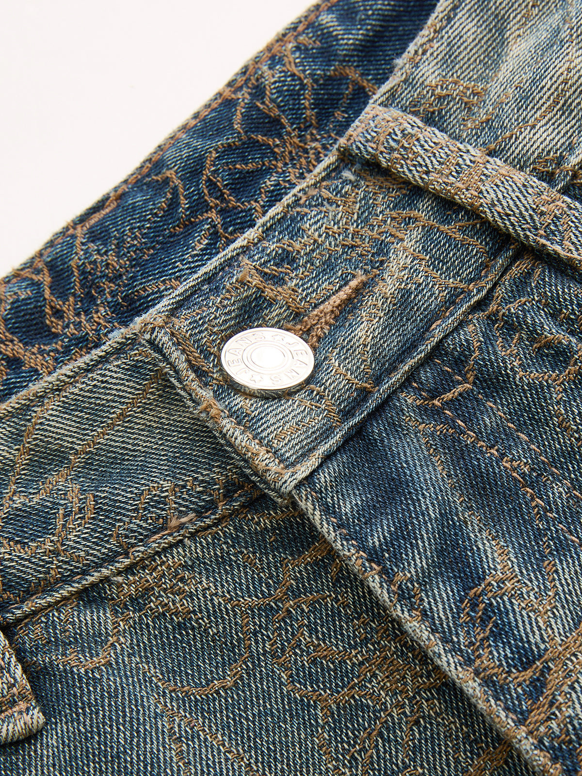 Spodnie dżinsowe Jacquard z szerokimi nogawkami