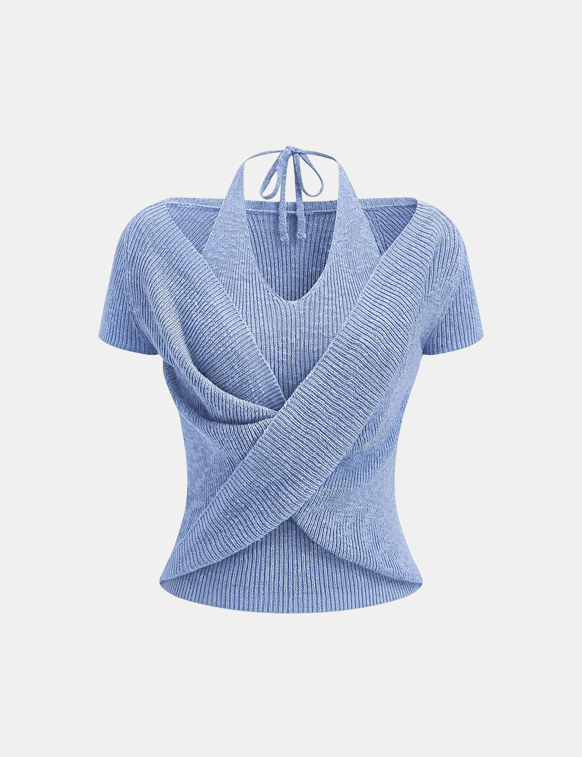 Top z krótkim rękawem Halter Wrap