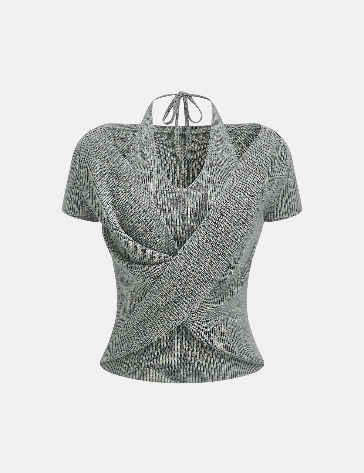 Top z krótkim rękawem Halter Wrap