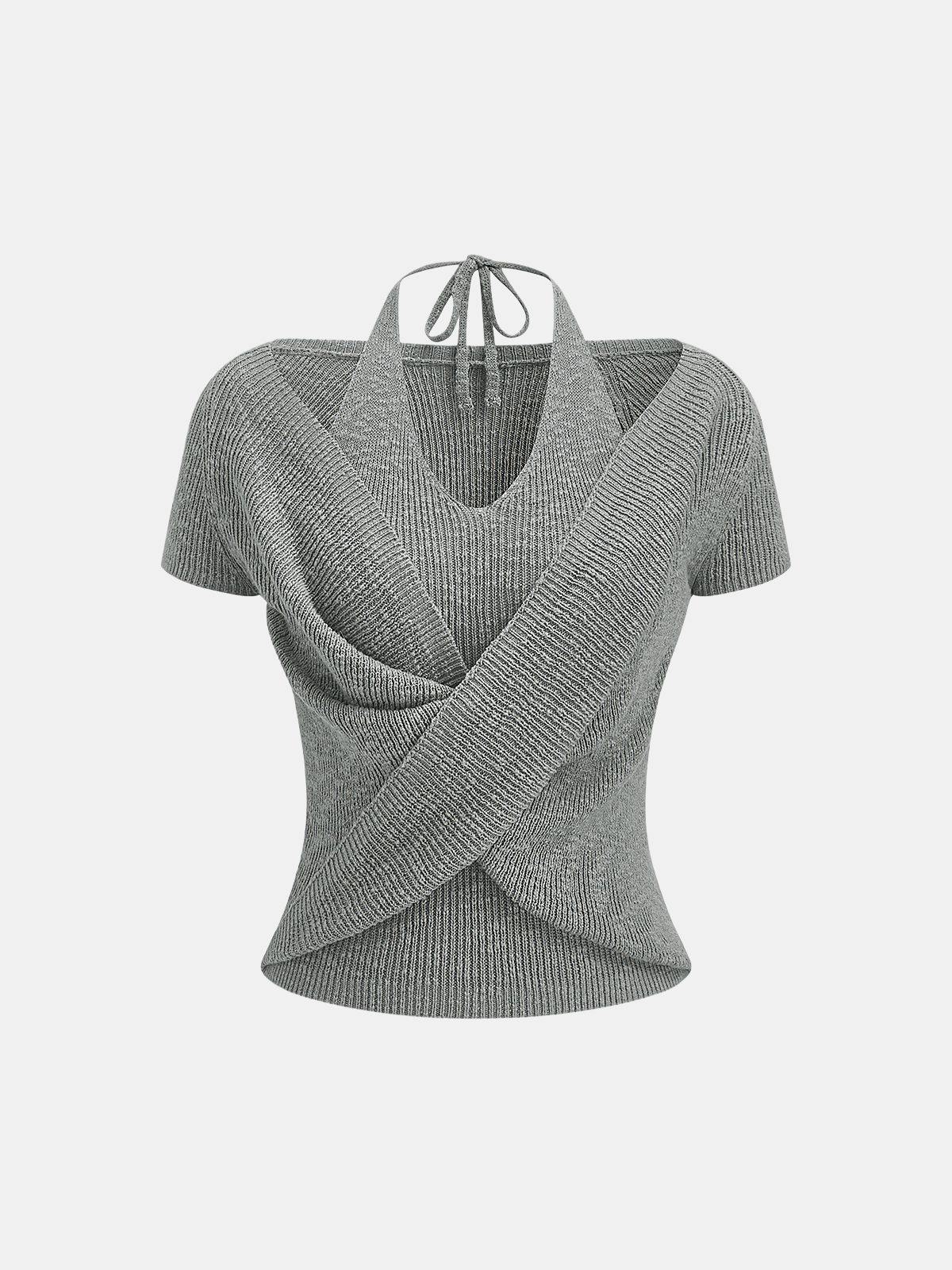 Top z krótkim rękawem Halter Wrap