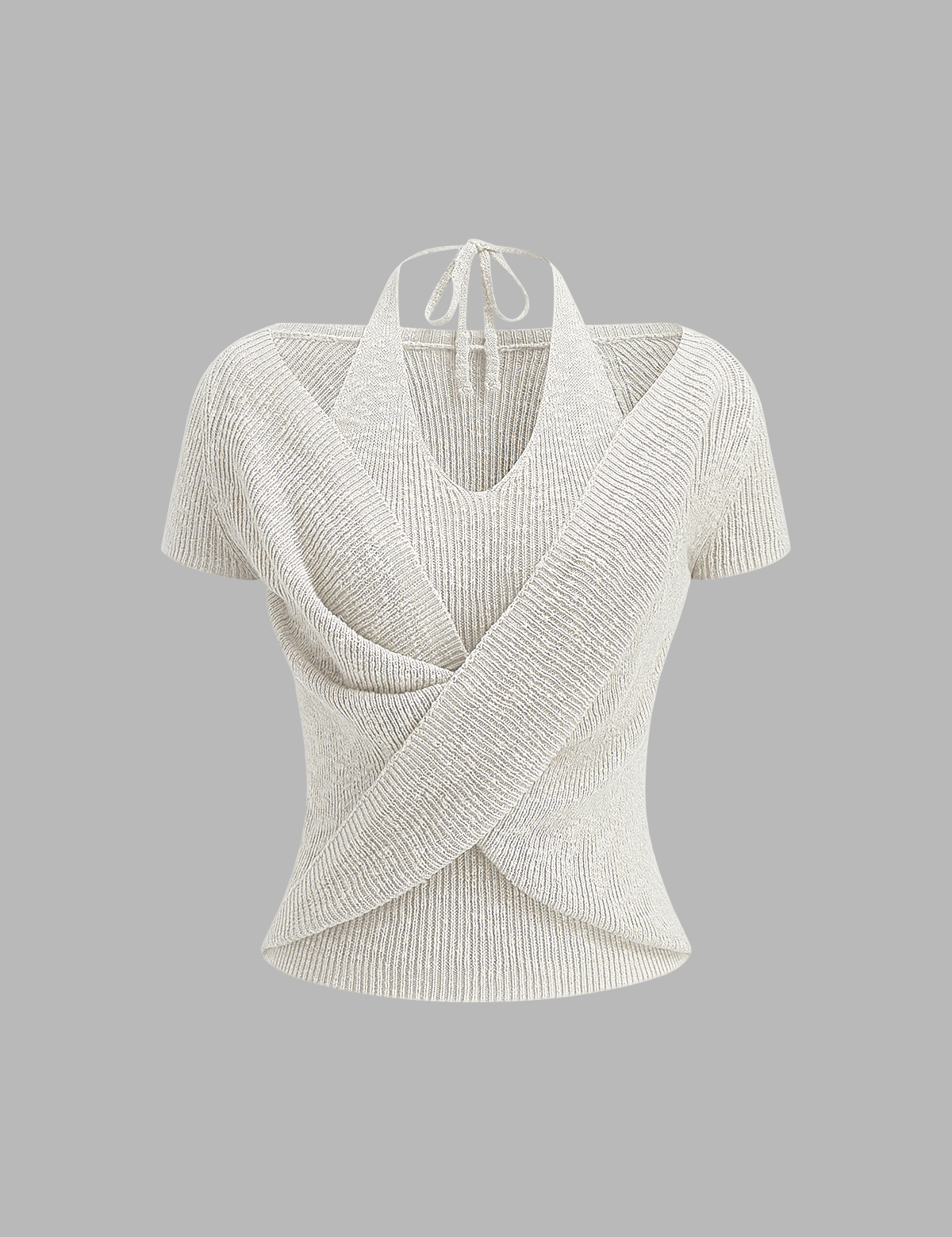 Top z krótkim rękawem Halter Wrap