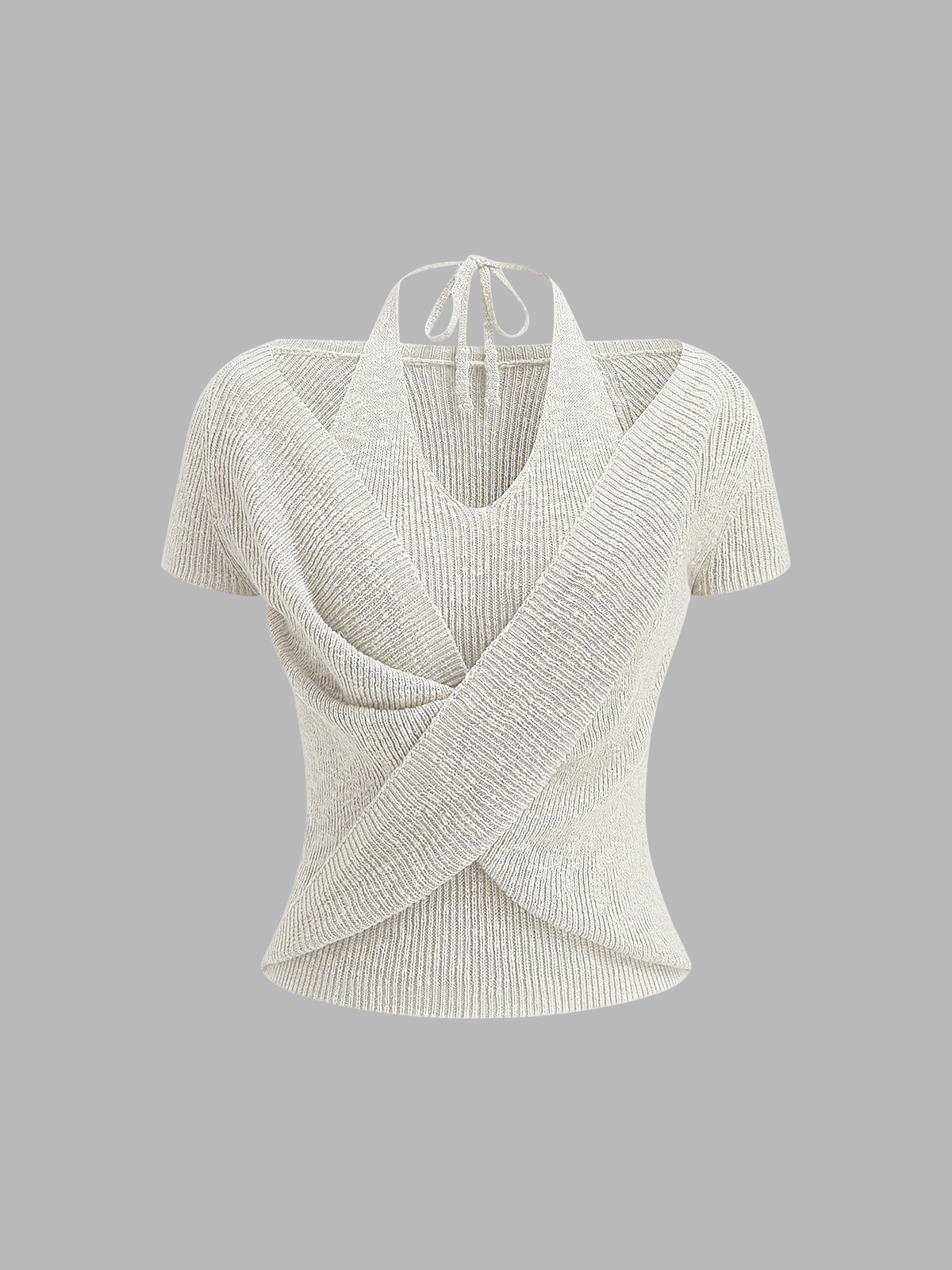 Top z krótkim rękawem Halter Wrap