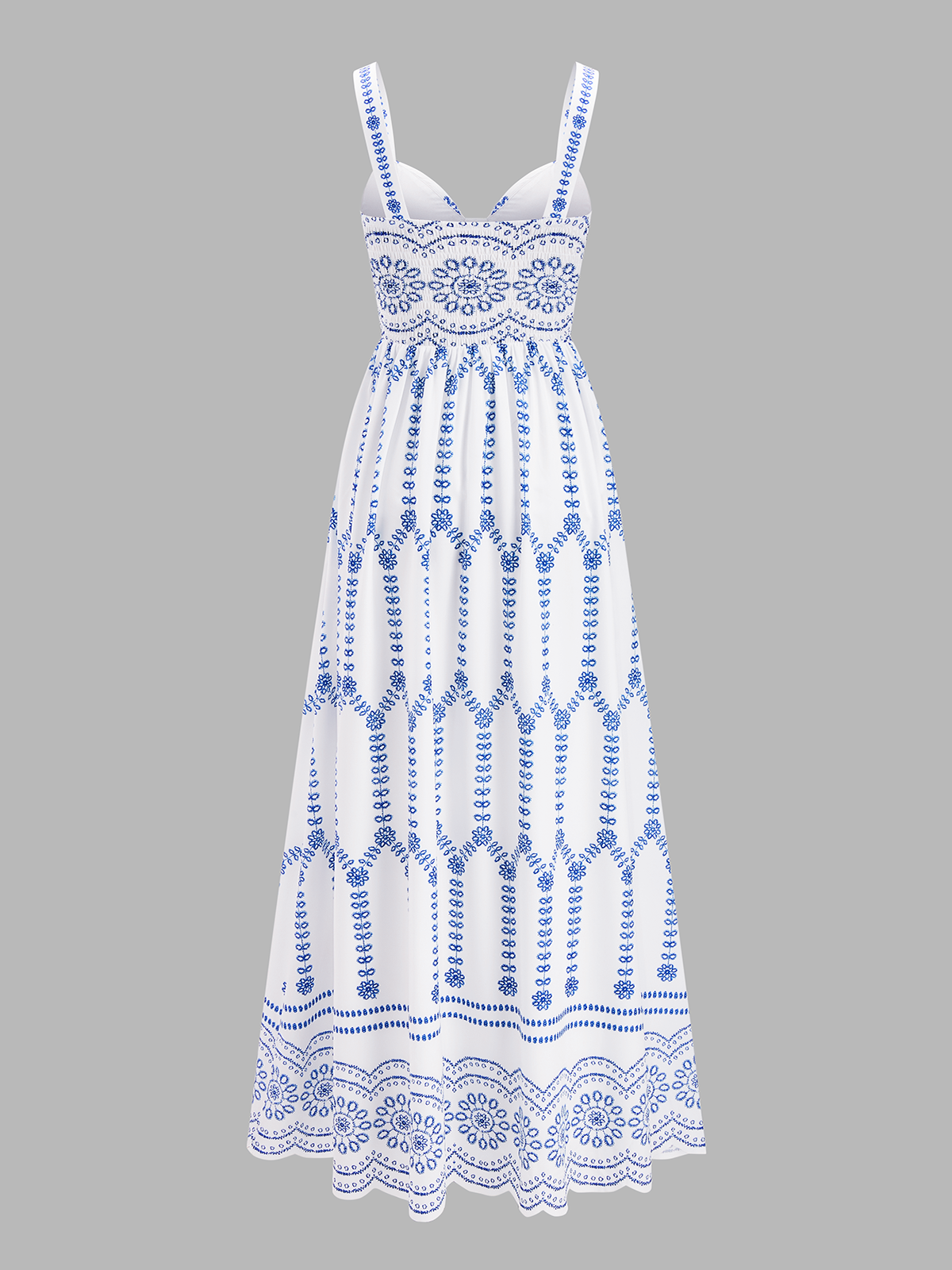 Boho Kwiatowy Wzór Sukienka Maxi z Wycięciem