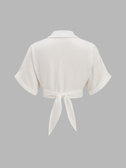 Skręcony Crop Top i Spodnie w Wzór Toile