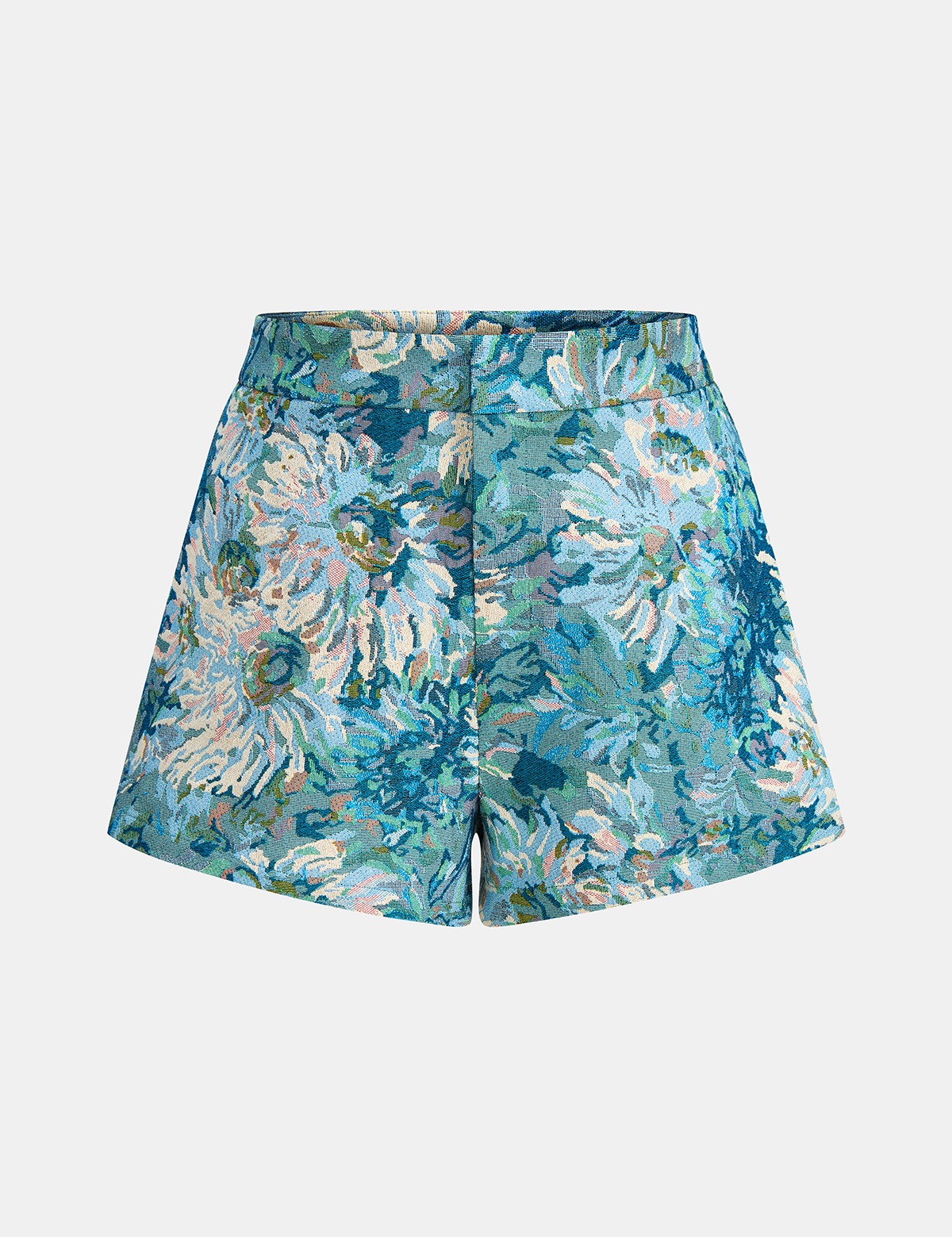 Kwiatowe Szorty Jacquard w Talii Średniej