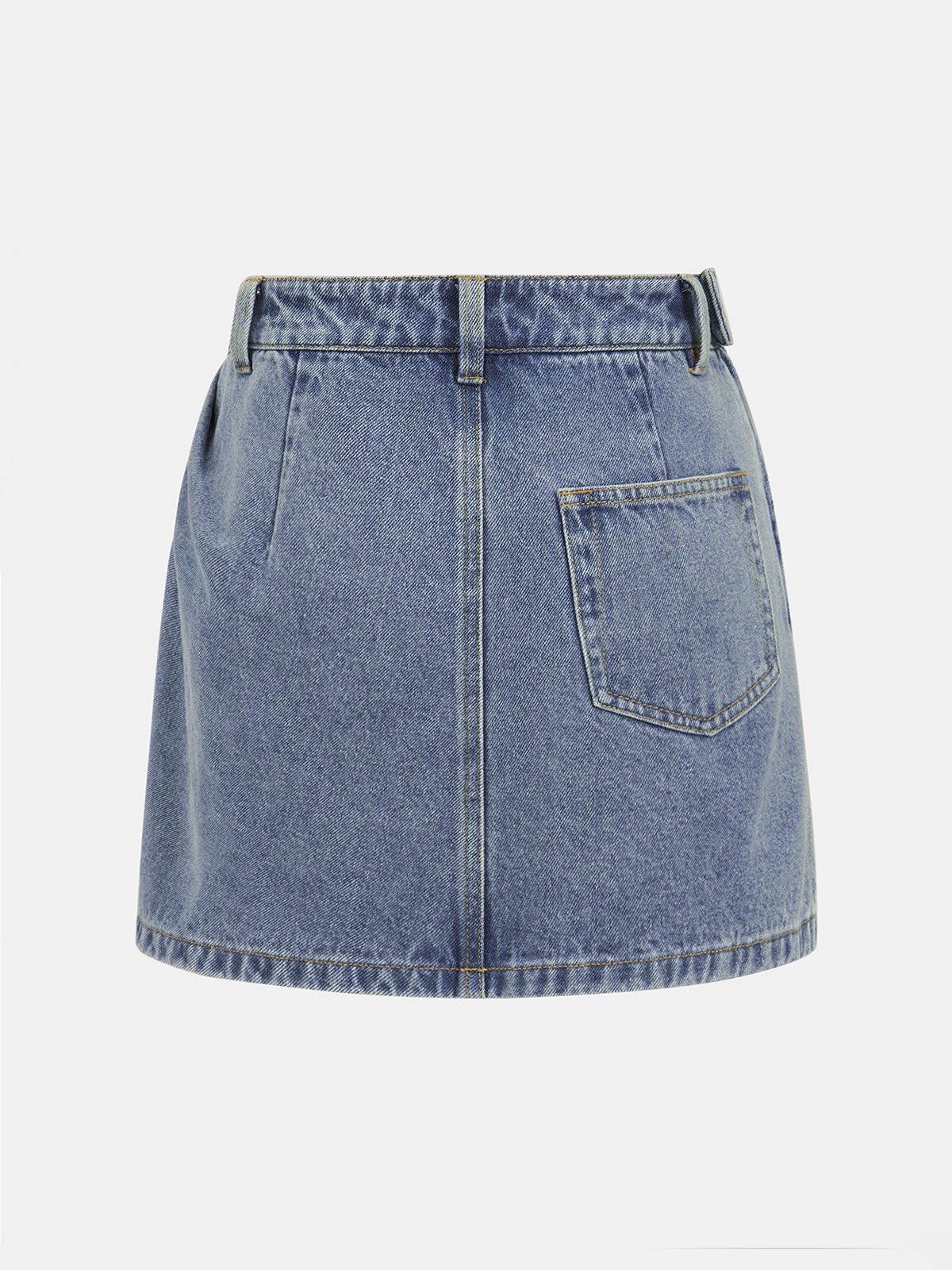Asymetryczna plisowana spódnica mini z denimu
