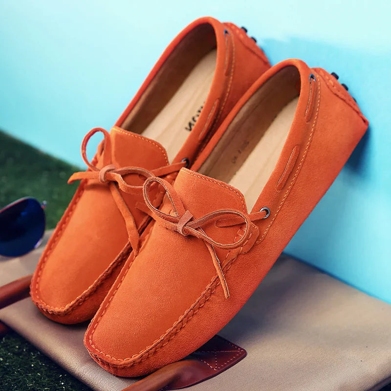 Casual zamszowe letnie loafersy
