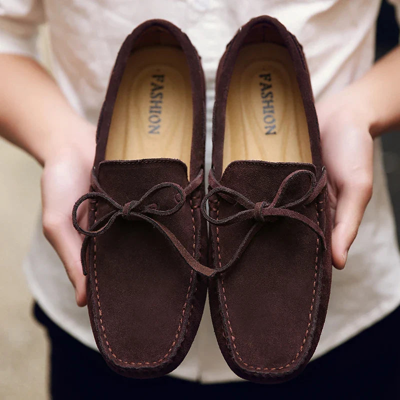 Casual zamszowe letnie loafersy