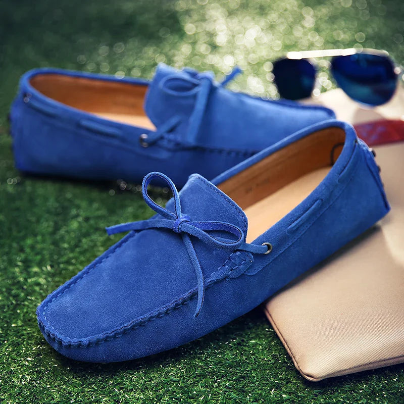 Casual zamszowe letnie loafersy