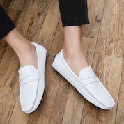 Casual skórzane letnie loafersy