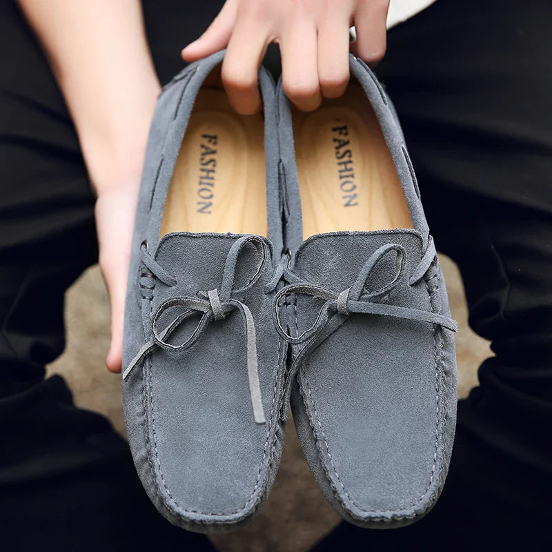 Casual zamszowe letnie loafersy
