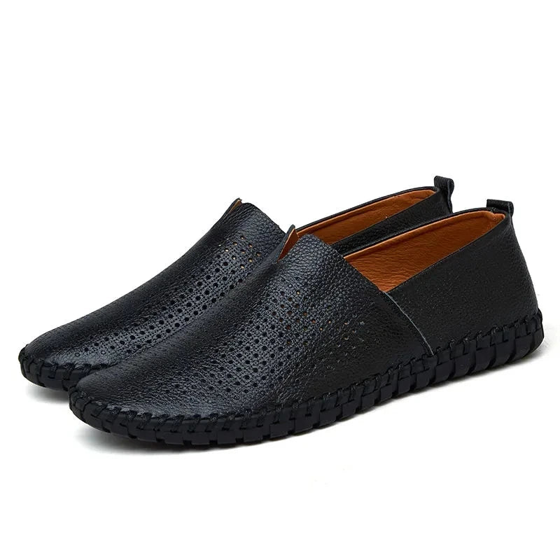 Oddychające skórzane loafersy