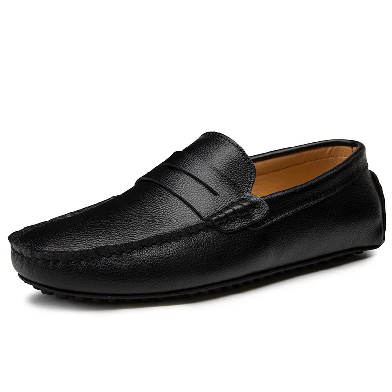 Casual skórzane letnie loafersy
