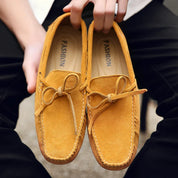 Casual zamszowe letnie loafersy