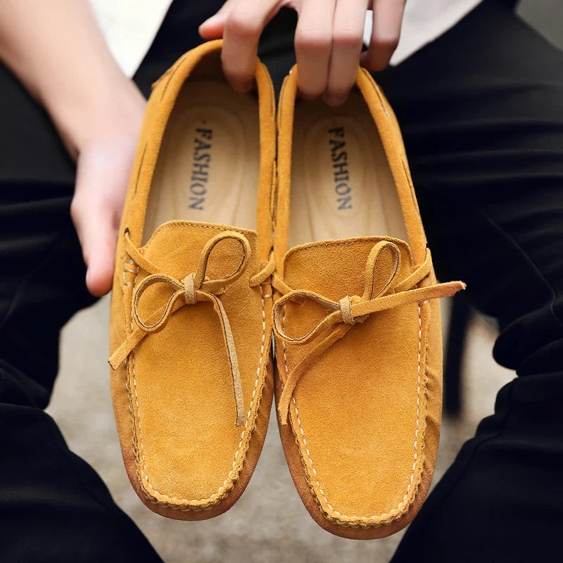 Casual zamszowe letnie loafersy