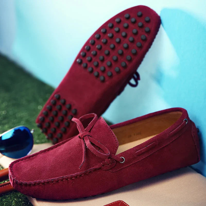 Casual zamszowe letnie loafersy
