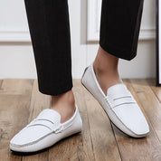 Casual skórzane letnie loafersy