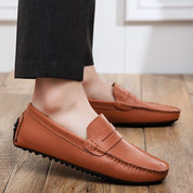 Casual skórzane letnie loafersy