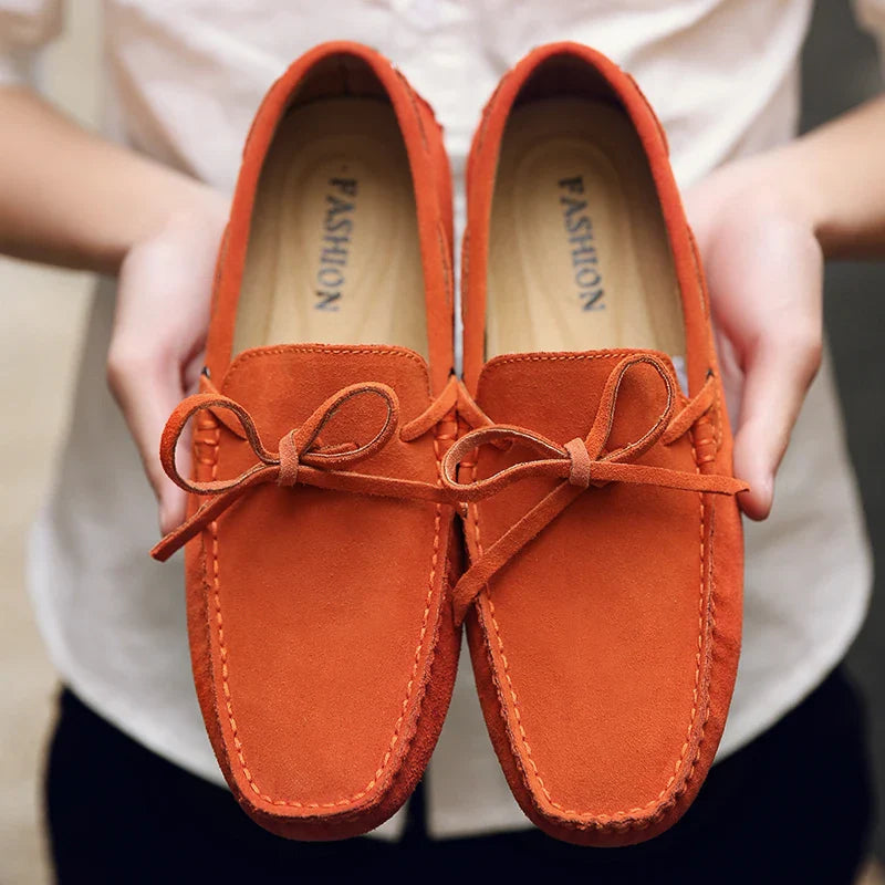 Casual zamszowe letnie loafersy