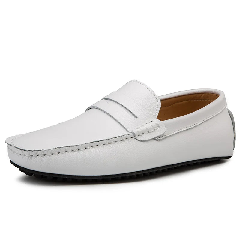 Casual skórzane letnie loafersy