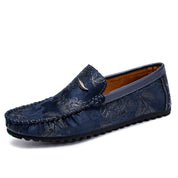 Skórzane loafersy z kwiatami