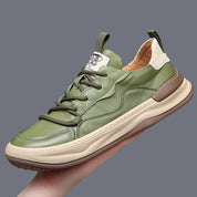 Skórzane buty z wysokimi podeszwami