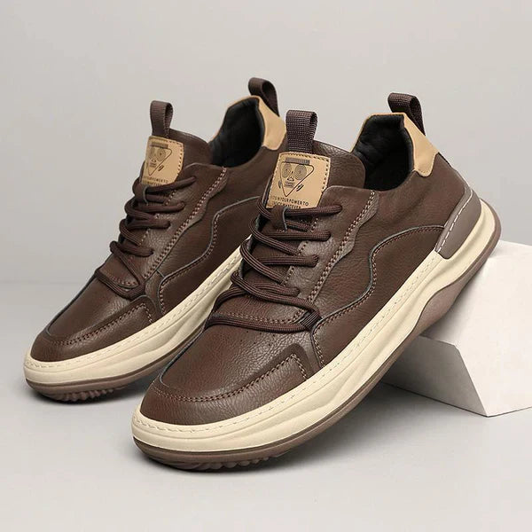 Skórzane buty z wysokimi podeszwami