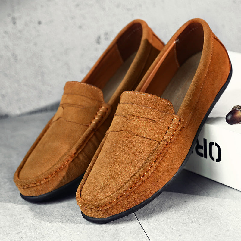 Retro zamszowe męskie loafersy