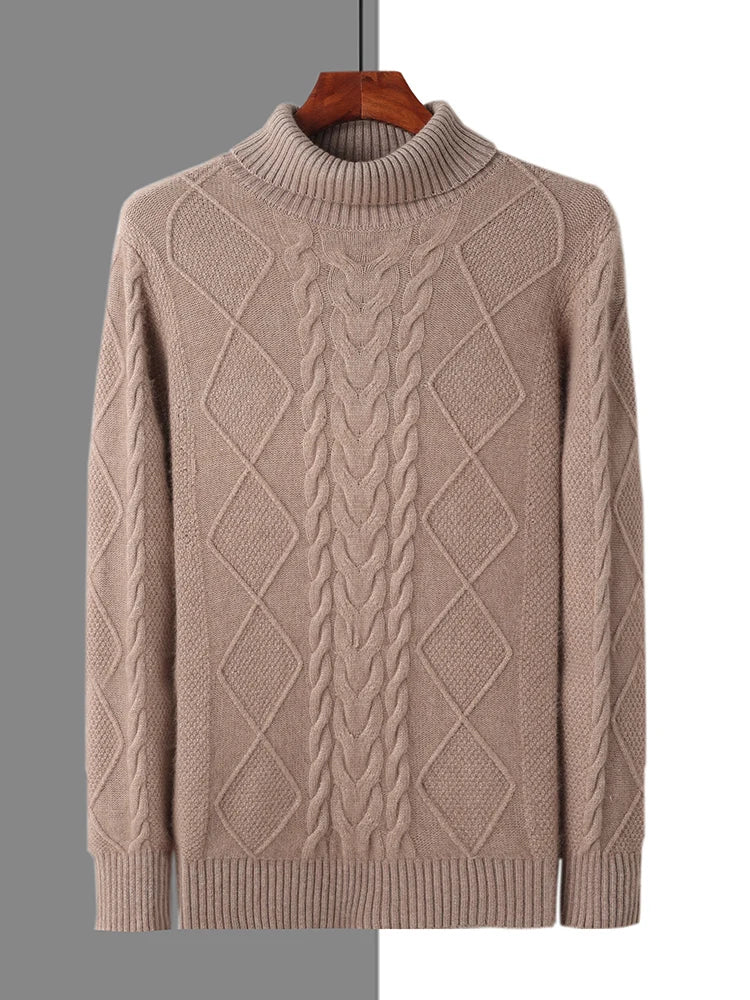 Elegancki Sweter Kaszmirowy z Wzorem