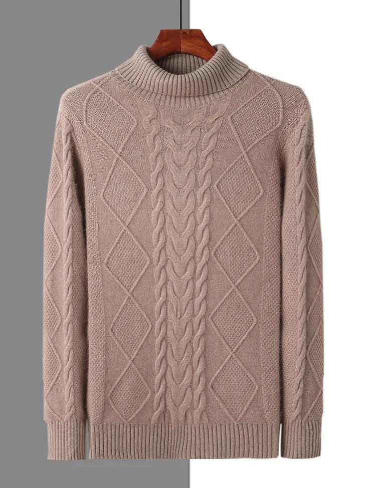 Elegancki Sweter Kaszmirowy z Wzorem