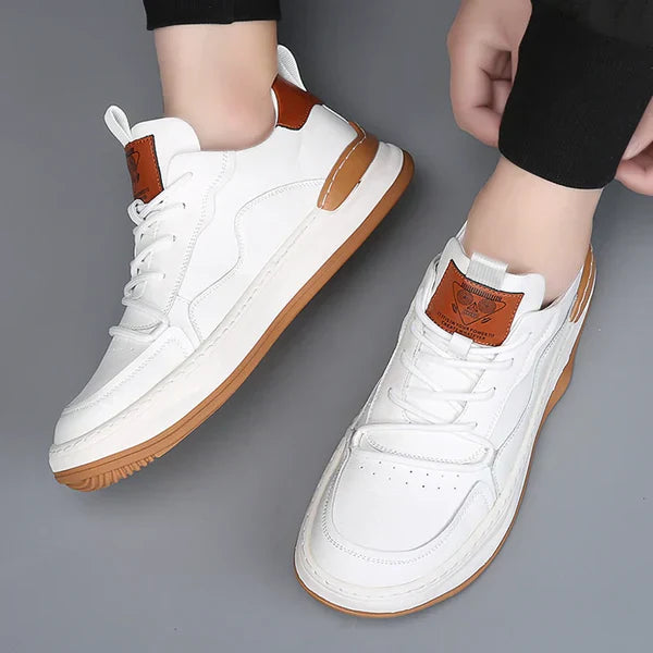 Skórzane buty z wysokimi podeszwami