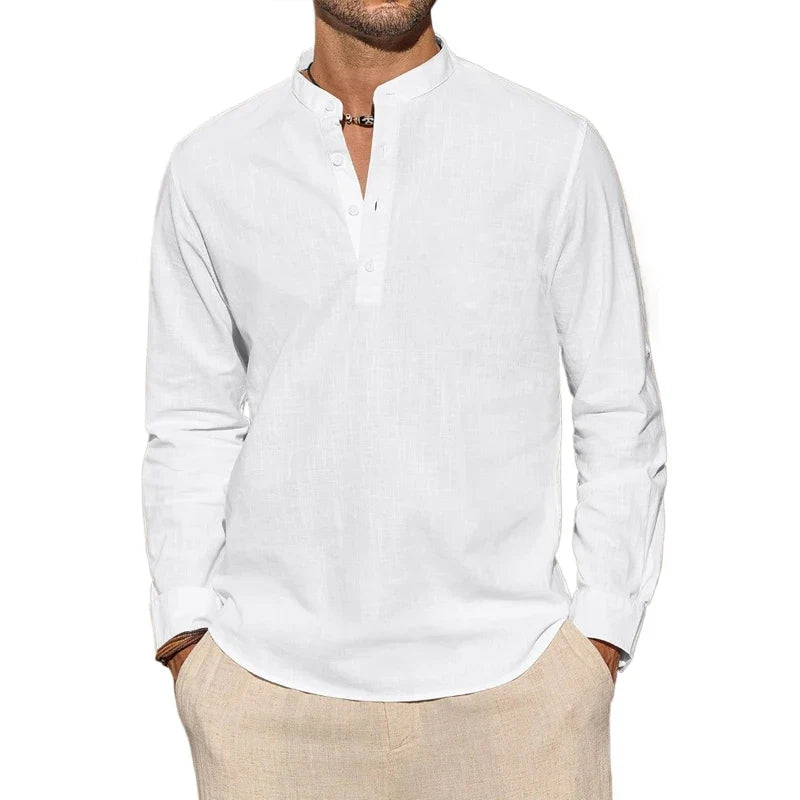 Elegancka Koszula Henley z Bawełny