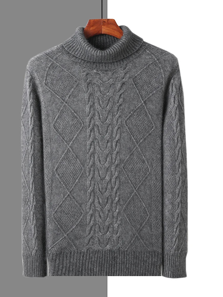 Elegancki Sweter Kaszmirowy z Wzorem