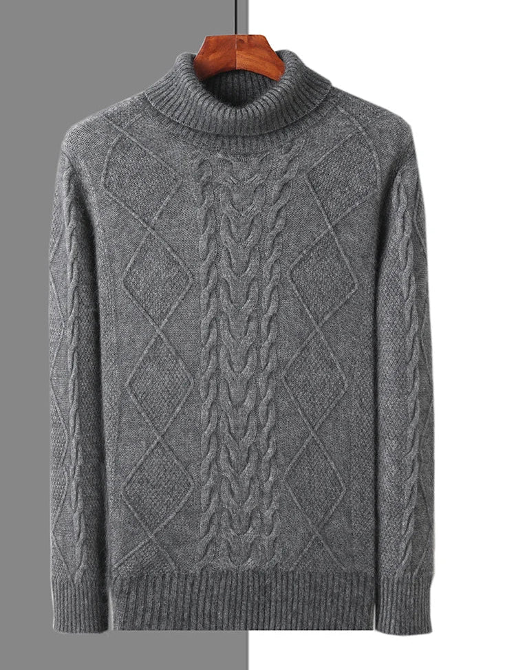 Elegancki Sweter Kaszmirowy z Wzorem