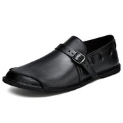Skórzane Loafersy z klamrą
