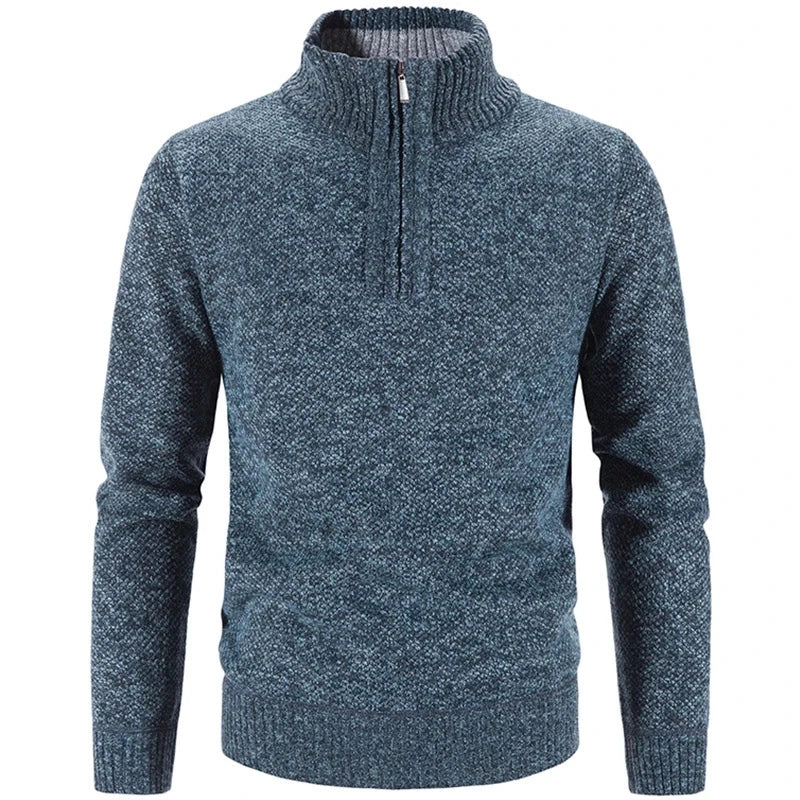 Elegancki Gruby Polarowy Sweter na Zamek