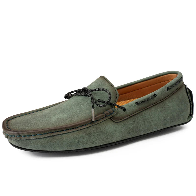 Ręcznie robione zamszowe loafersy