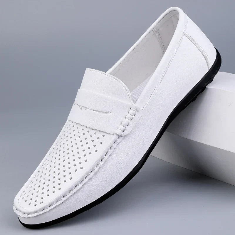 Klasyczne włoskie skórzane loafersy