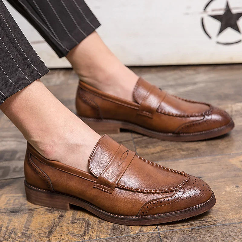Eleganckie skórzane loafersy