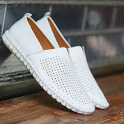 Eleganckie, oddychające skórzane loafersy