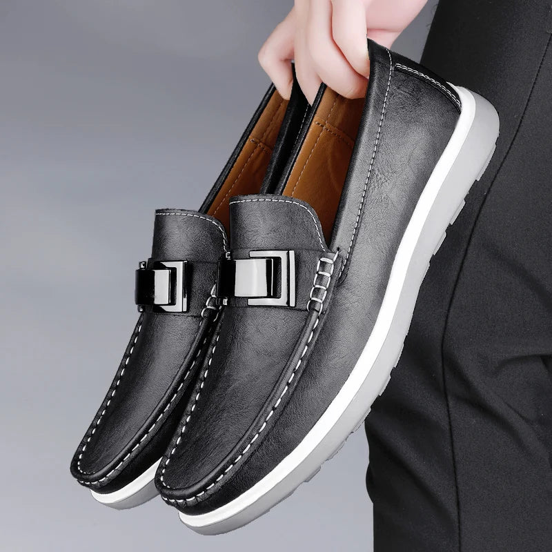 Luksusowe skórzane loafersy