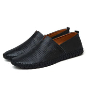 Eleganckie, oddychające skórzane loafersy